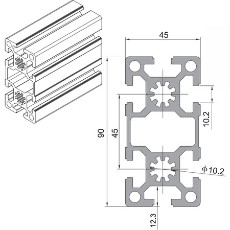 Profile: 45x90W (unit: mm)