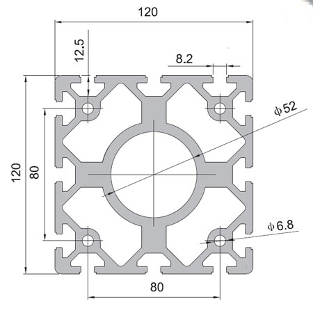 Profile 120x120 (unit: mm)