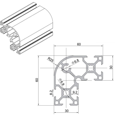 Profile 66x30 (unit: mm)